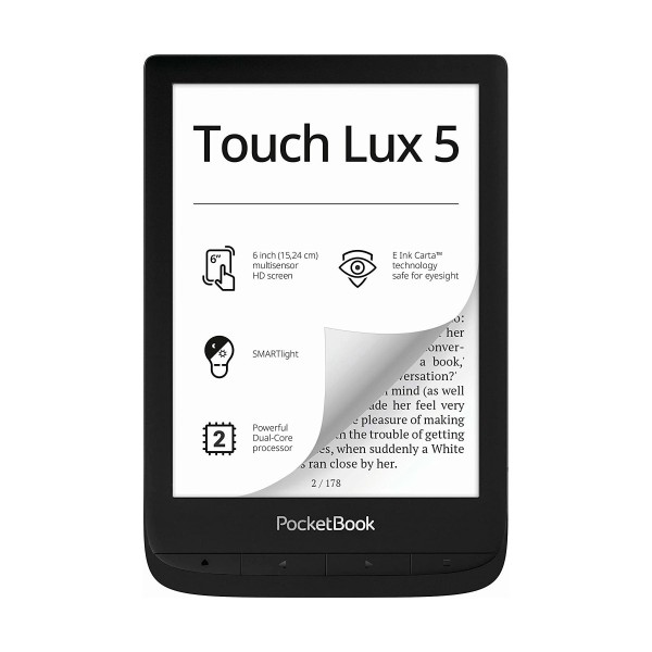 Pocketbook lux5 negro e-book libro electrónico 6'' e ink táctil hd 8gb ranura microsd