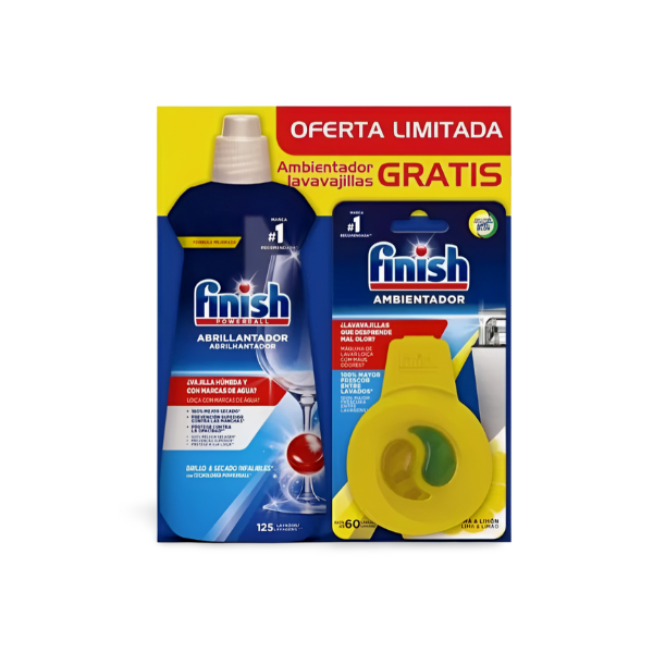 Finish lavavajillas Abrillantador 500ml + ambientador Finish limón