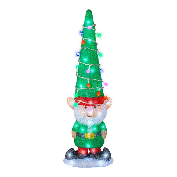 Figura led acrílica para exterior de elfo, 19 x 12,5 x 60 cm